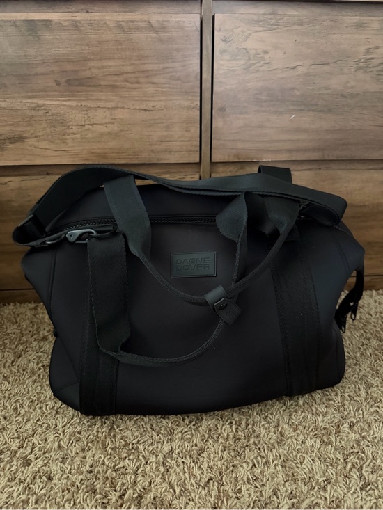 Dagne Dover Handbags - Dagne Dover Black Duffel with Adjustable Shoulder Strap